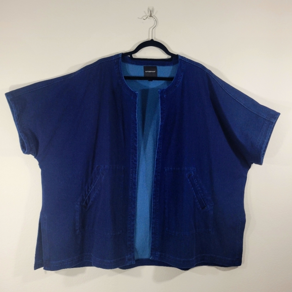 Liverpool Blue Denim Open-Front Jean Jacket